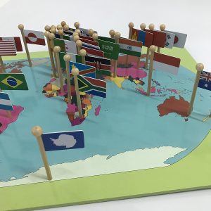 Flag Stand and World Map
